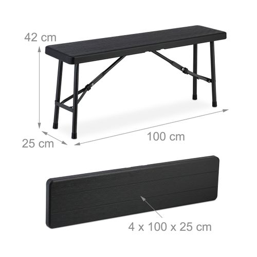 Banc Pliable Aspect Bois Lot De 2