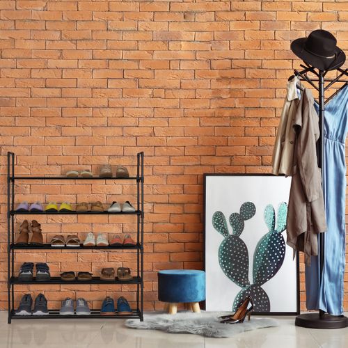 Étagère à Chaussures Métal Noir