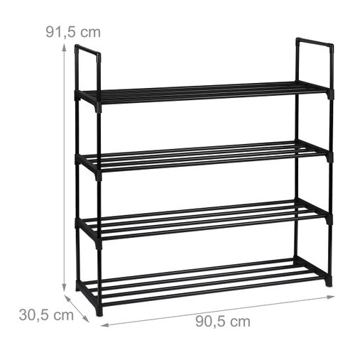 Étagère à Chaussures Métal Noir