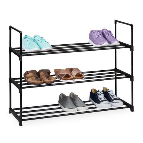 Étagère à Chaussures Métal Noir