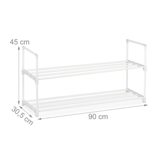 Étagère à Chaussures Métal Blanc