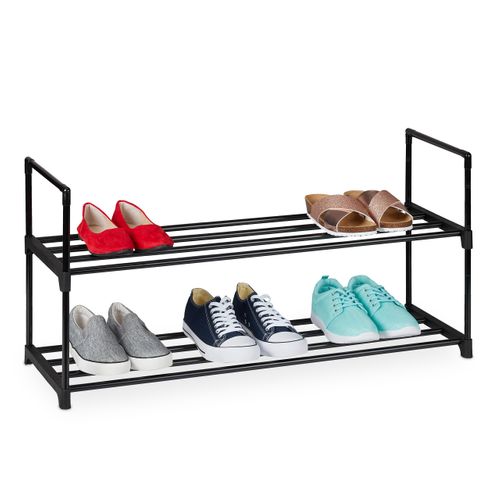 Étagère à Chaussures Métal Noir