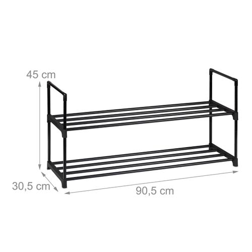 Étagère à Chaussures Métal Noir