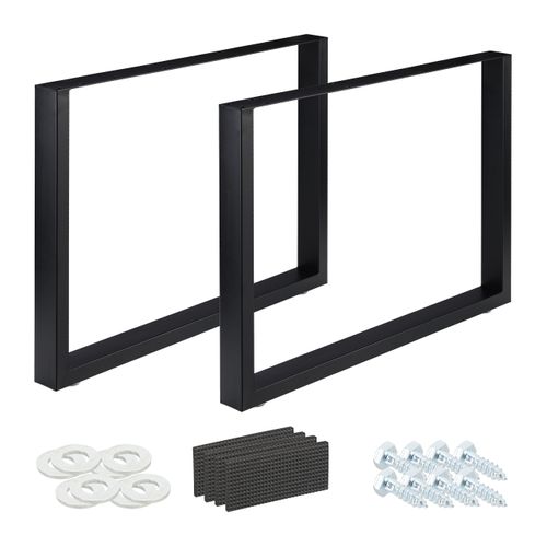 Jeu De 2 Pieds De Table Noirs