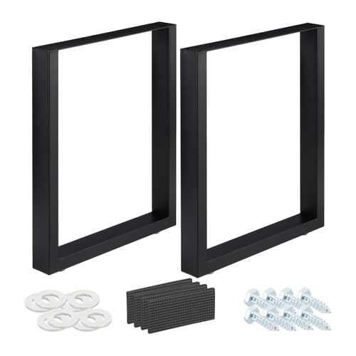 Jeu De 2 Pieds De Table Noirs