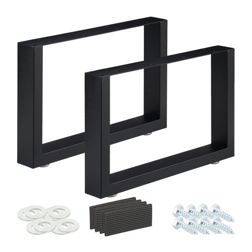 Jeu De 2 Pieds De Table Noirs