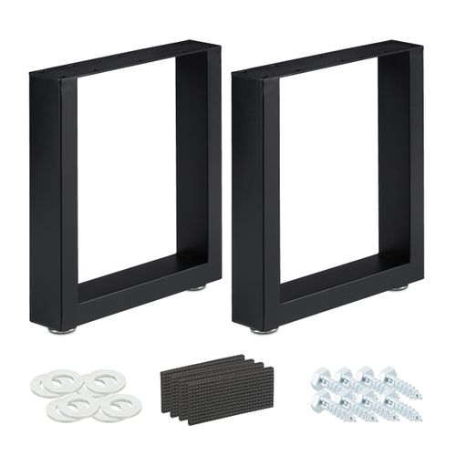 Jeu De 2 Pieds De Table Noirs