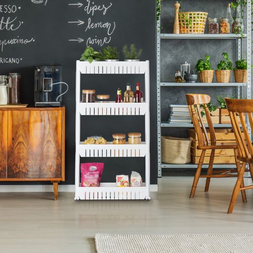Étagère De Cuisine à Roulettes 4 Niveaux