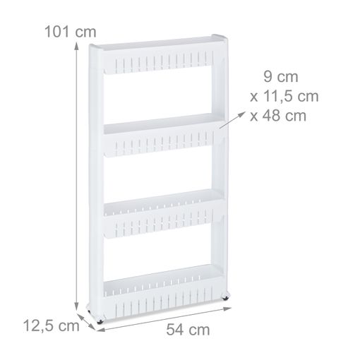 Étagère De Cuisine à Roulettes 4 Niveaux