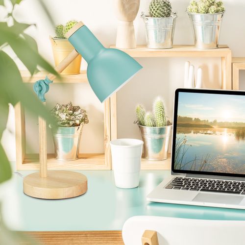 Lampe De Bureau Réglable En Bois