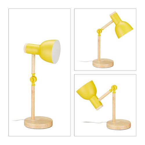 Lampe De Bureau Réglable En Bois