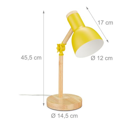 Lampe De Bureau Réglable En Bois