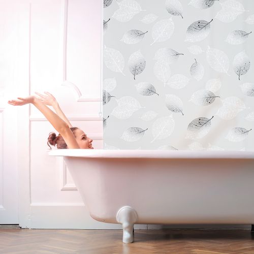 Store De Baignoire Avec Motif Feuilles