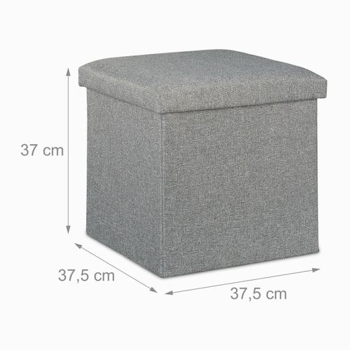 Pouf De Rangement Gris