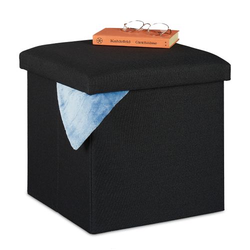 Pouf De Rangement Noir