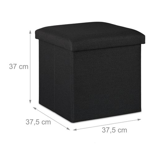 Pouf De Rangement Noir