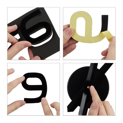 Horloge Murale Diy à Coller Chiffres 3d