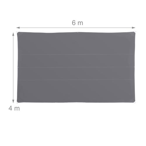 Voile D'ombrage Rectangle Gris
