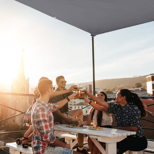 Voile D'ombrage Rectangle Gris