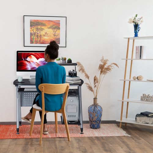 Table D'ordinateur Avec Plaque En Verre