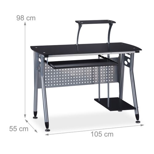 Table D'ordinateur Avec Plaque En Verre