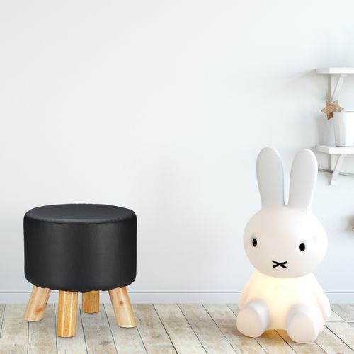 Tabouret Similicuir 4 Pieds Bois