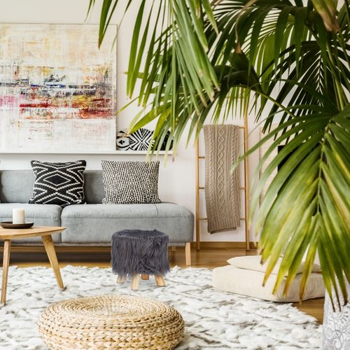 Tabouret Fausse Fourrure Poils