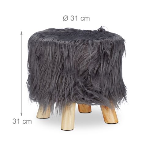 Tabouret Fausse Fourrure Poils