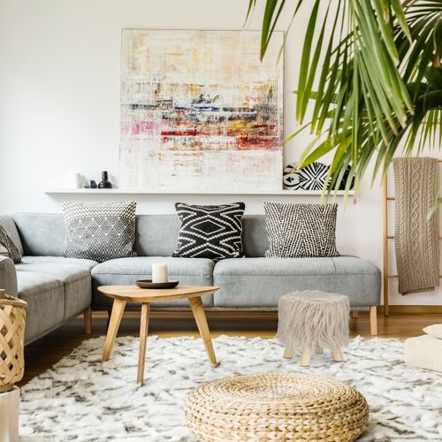 Tabouret Fausse Fourrure Poils