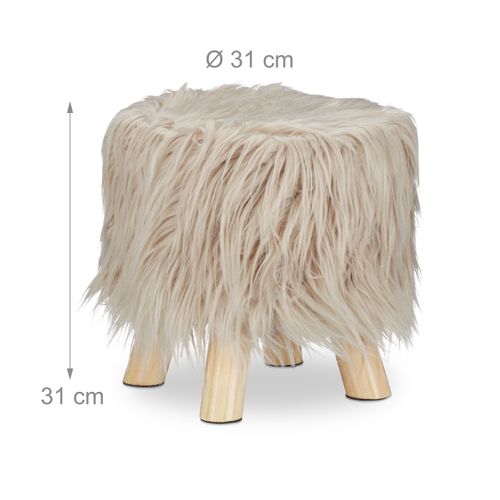 Tabouret Fausse Fourrure Poils