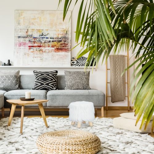 Tabouret Fausse Fourrure Poils