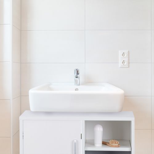 Dessous De Lavabo 1 Porte 3 Étagères Wc