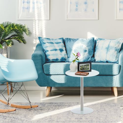 Table D’appoint Ronde En Verre Et Inox