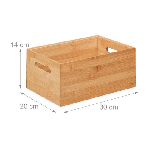 Boîte En Bambou Empilable Avec Poignées