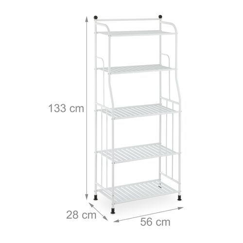 Étagère Avec 5 Rayons En Acier Blanc 56x28x133