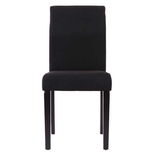 Lot De 6 Chaises De Séjour Littau ~ Tissu Noir, Pieds Foncés