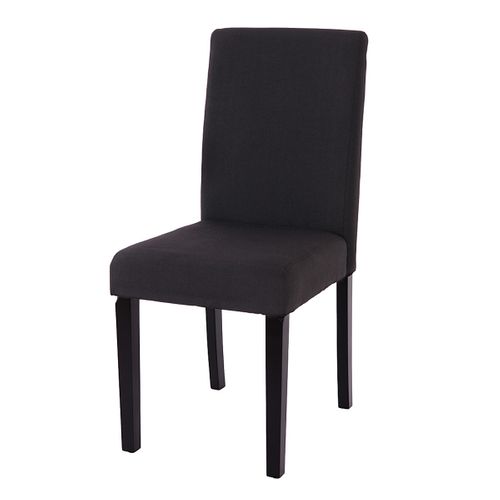 Lot De 6 Chaises De Séjour Littau ~ Tissu Noir, Pieds Foncés
