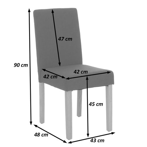 Lot De 6 Chaises De Séjour Littau ~ Tissu Noir, Pieds Foncés