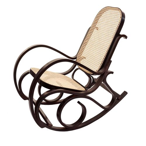 Rocking-chair Fauteuil à Bascule, Couleur Noyer, Rotin