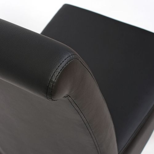 6x Chaise Salle à Manger M37 Similicuir Mat, Noir, Pieds Foncés