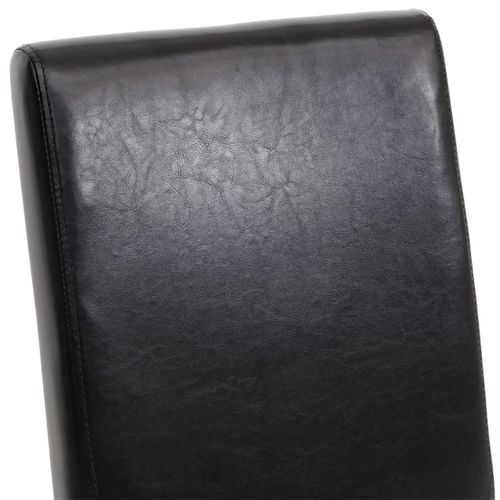 Lot De 4 Chaises De Séjour Littau ~ Simili-cuir, Noir, Pieds Foncés