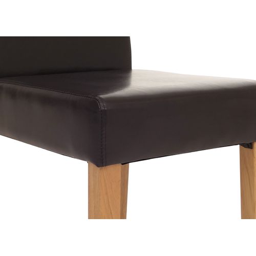 Lot De 6 Chaises De Séjour Littau ~ Simili-cuir, Marron, Pieds Clairs