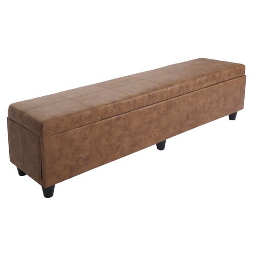 Banquette Kriens XXL, Coffre, Banc, Tissu, 180x45x45cm ~ Aspect Daim