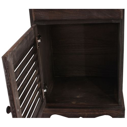 Commode / Armoire, 2 Tiroirs, 1 Porte, 40x32x80cm, Shabby, Vintage ~ Marron