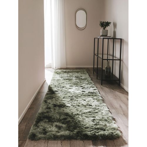 Tapis à Poils Longs Whisper Vert 80x300 Cm