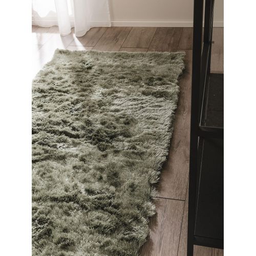 Tapis à Poils Longs Whisper Vert 80x300 Cm