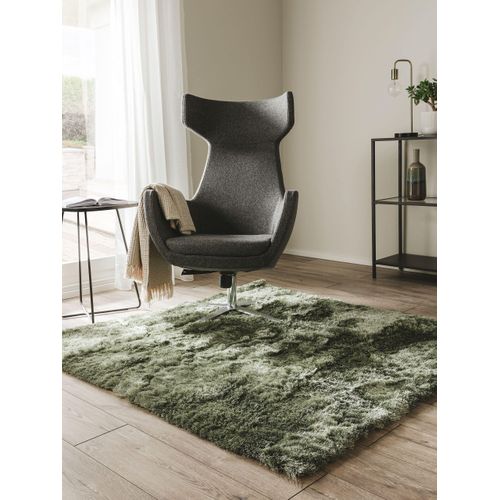 Tapis à Poils Longs Whisper Vert 150x150 Cm