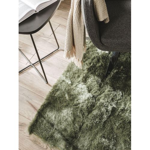 Tapis à Poils Longs Whisper Vert 150x150 Cm