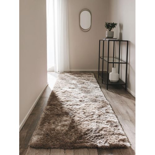 Tapis à Poils Longs Whisper Marron Clair 80x300 Cm