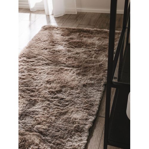 Tapis à Poils Longs Whisper Marron Clair 80x300 Cm